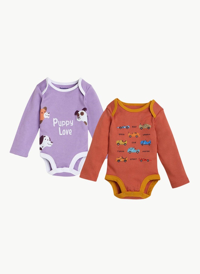 Bontots Infant Boys Pack of 2 Organic Cotton Bodysuits - Image 1